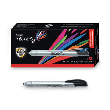 BIC® Intensity Retractable Permanent Marker, Fine Bullet Tip, Black, Dozen freeshipping - TVN Wholesale